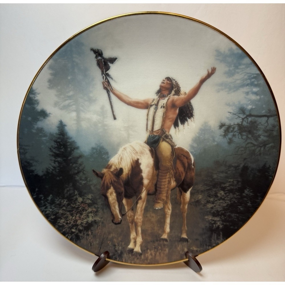 VTG Hamilton Collection Deliverance Chuck Ren Mystic Warriors Plate 23K Gold Rim